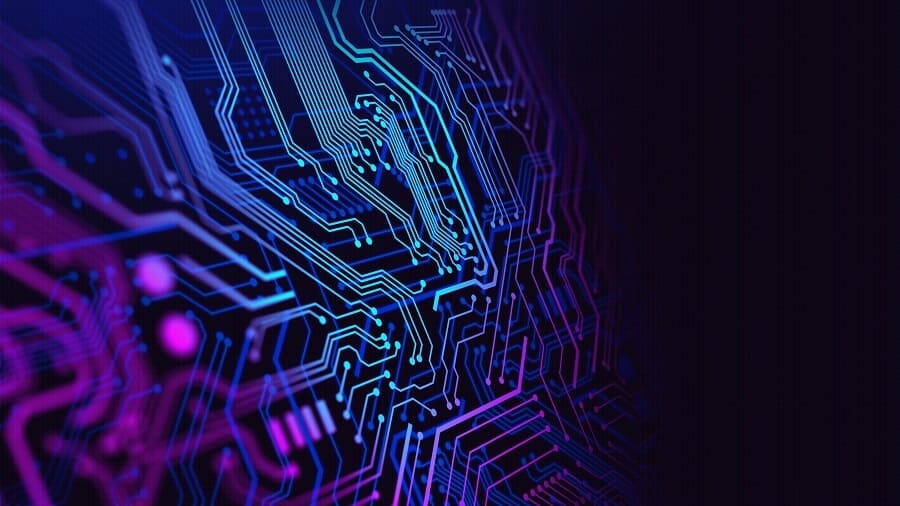 Blue and Purple technology background circuit