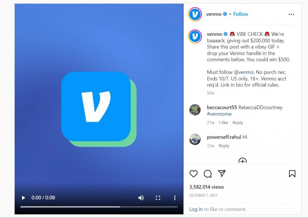 social media giveaway